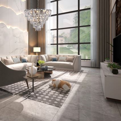 Κρυστάλλινο πολύφωτο με αλυσίδα CHELSEA 6xE14/40W/230V