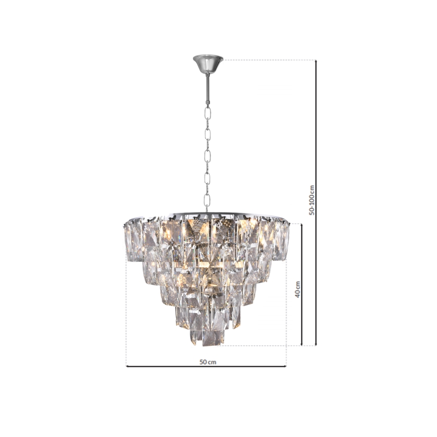 Κρυστάλλινο πολύφωτο με αλυσίδα CHELSEA 6xE14/40W/230V