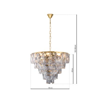 Κρυστάλλινο πολύφωτο με αλυσίδα CHELSEA 6xE14/40W/230V