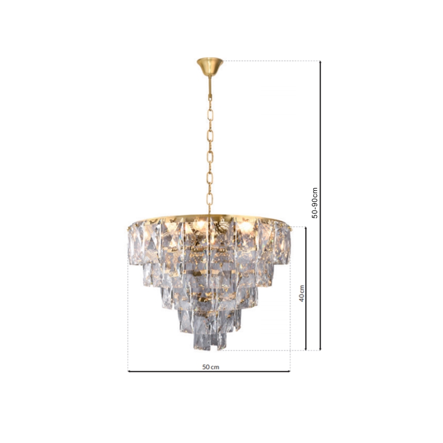 Κρυστάλλινο πολύφωτο με αλυσίδα CHELSEA 6xE14/40W/230V