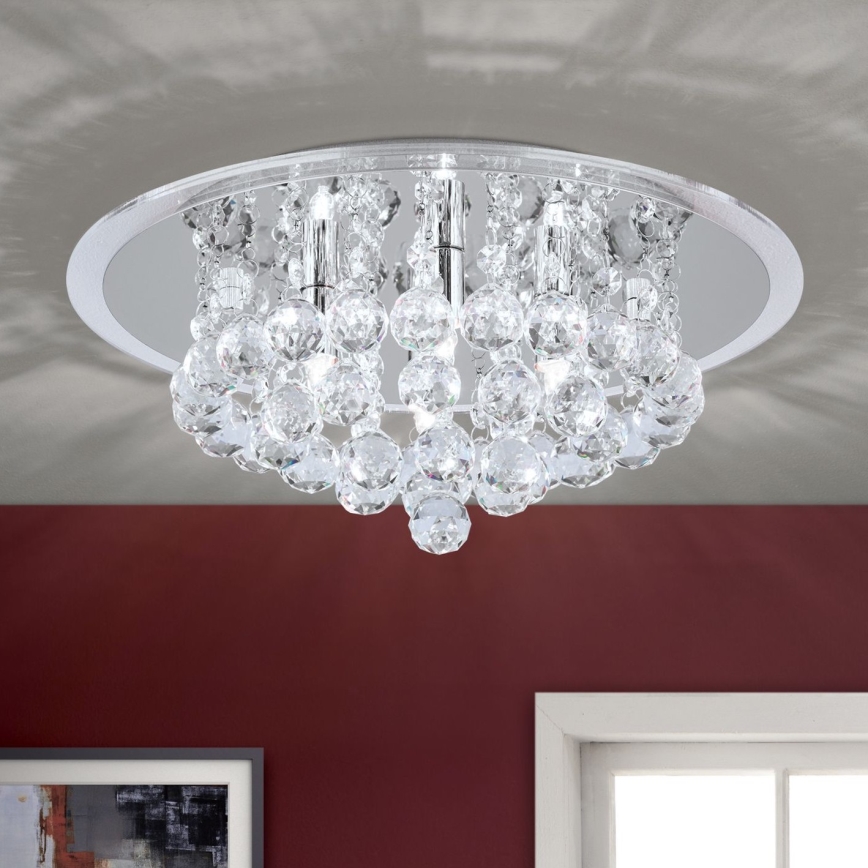 Κρυστάλλινο φωτιστικό οροφής GLORIA 4xG9/40W/230V διάμετρος 38 cm διαφανή/γυαλιστερό χρώμιο