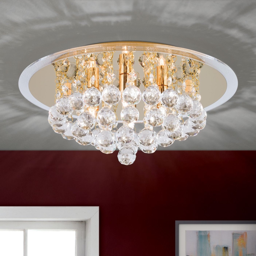 Κρυστάλλινο φωτιστικό οροφής GLORIA 4xG9/40W/230V διάμετρος 38 cm χρυσό