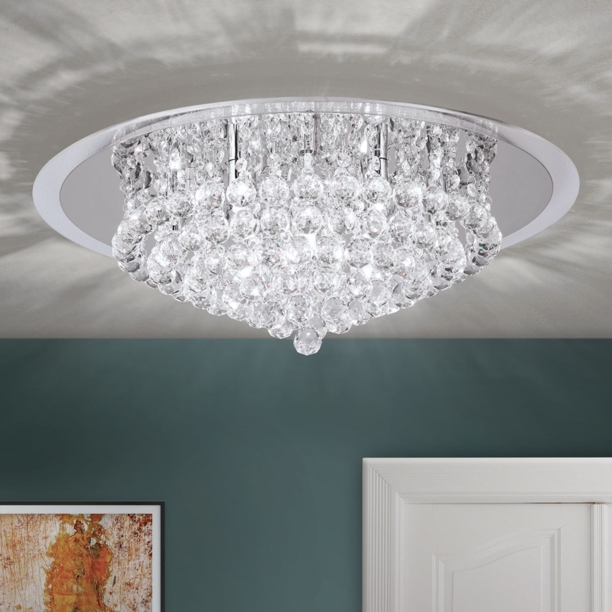 Κρυστάλλινο φωτιστικό οροφής GLORIA 9xG9/40W/230V διάμετρος 62 cm διαφανή/γυαλιστερό χρώμιο