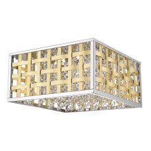 Κρυστάλλινο φωτιστικό οροφής LED Dimmable COLUMBUS LED/20W/230V χρυσό/χρώμιο