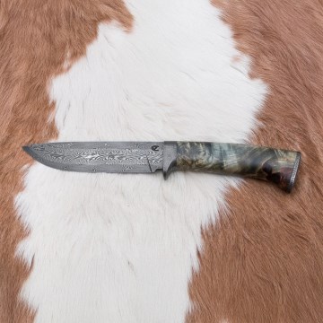 Κυνηγετικό μαχαίρι Δαμασκού 14 cm καστανιά