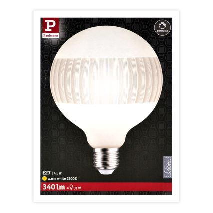 Λάμπα Dimmer LED CLASSIC G125 E27/4,5W/230V 2600K - Paulmann 28743