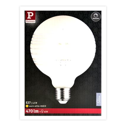 Λάμπα Dimmer LED CLASSIC G125 E27/4,5W/230V 2600K - Paulmann 28744