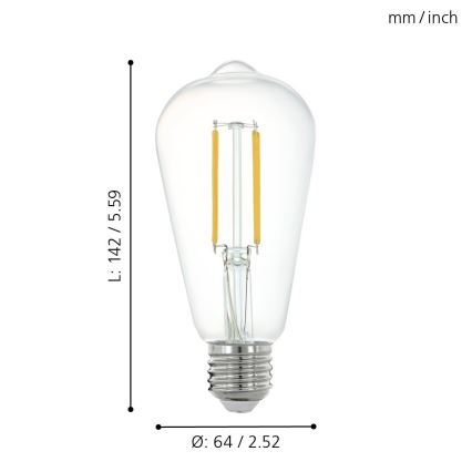 Λάμπα Dimmer LED E27/6W/230V 2700K - Eglo