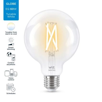 Λάμπα LED Dimmable FILAMENT G95 E27/6,7W/230V 2700-6500K CRI 90 Wi-Fi - WiZ