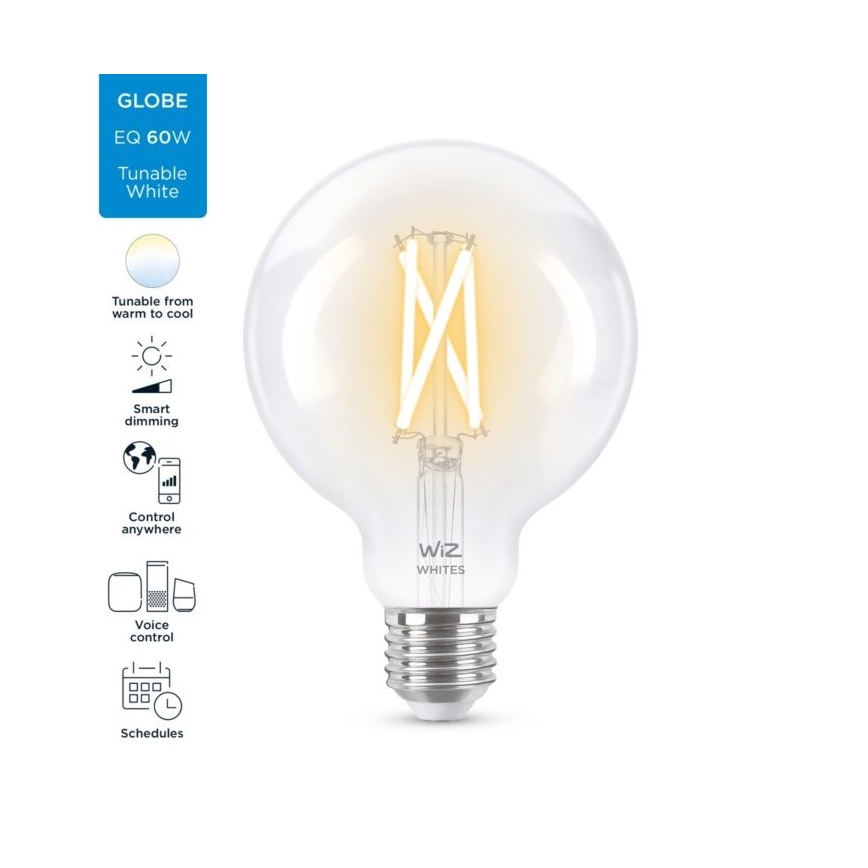 Λάμπα LED Dimmable FILAMENT G95 E27/6,7W/230V 2700-6500K CRI 90 Wi-Fi - WiZ