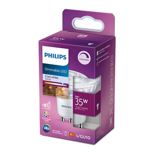 Λάμπα LED Dimmable Philips GU10/3W/230V 4000K CRI 90