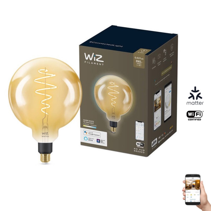 Λάμπα LED Dimmable VINTAGE FILAMENT G200 E27/6W/230V 2000-5000K CRI 90 Wi-Fi - WiZ