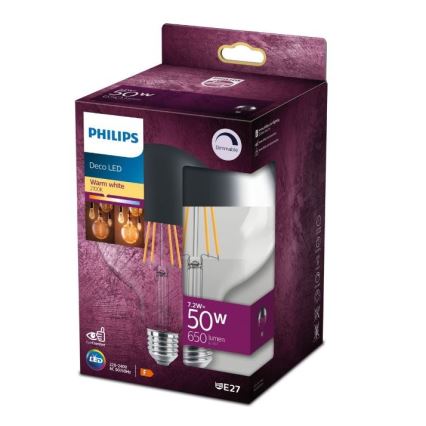 Λάμπα LED Dimmable ανεστραμμένου καθρέπτη DECO Philips G125 E27/7,2W/230V 2700K