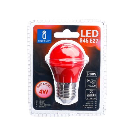 Λάμπα LED G45 E27/4W/230V κόκκινη - Aigostar