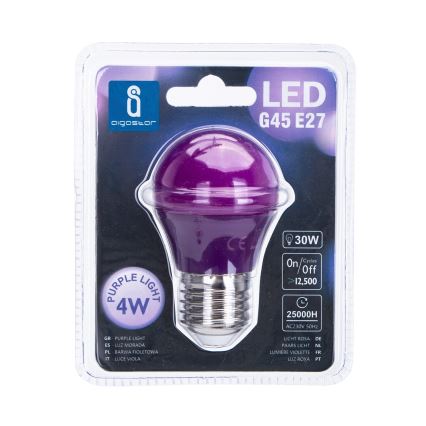 Λάμπα LED G45 E27/4W/230V μωβ - Aigostar