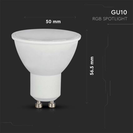 Λάμπα LED RGB Dimmable GU10/4,8W/230V 3000K + τηλεχειριστήριο