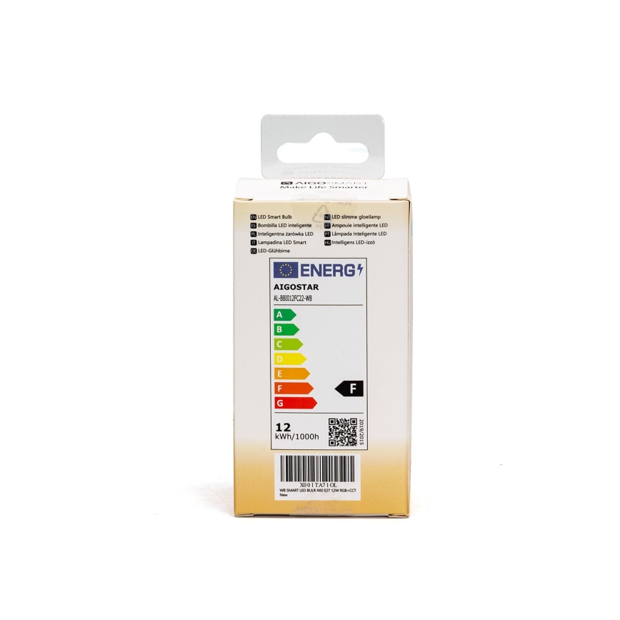 Λάμπα LED RGBW Dimmable A60 E27/12W/230V 2700-6500K Wi-Fi - Aigostar