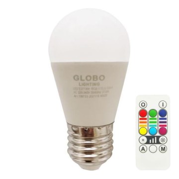 Λάμπα LED RGBW Dimmable E27/6W/230V 3000K + τηλεχειριστήριο - Globo
