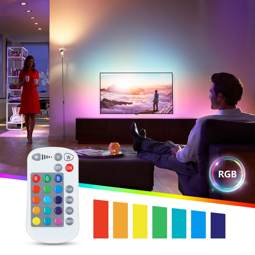 Λάμπα LED RGBW Dimmable E27/8W/230V 3000K + τηλεχειριστήριο - Aigostar