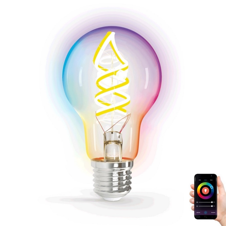 Λάμπα LED RGBW Dimmable FILAMENT A60 E27/4,9W/230V 2700K Wi-Fi - Aigostar