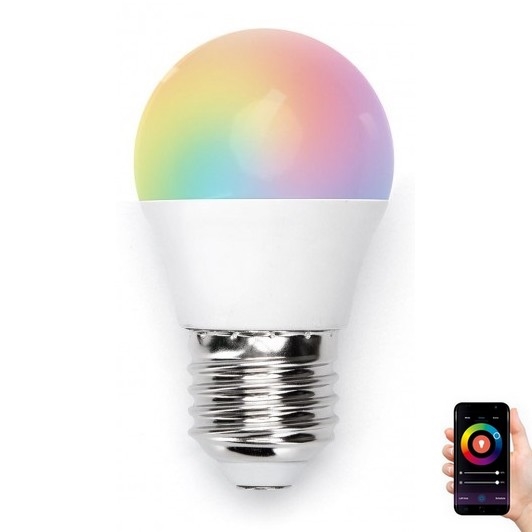 Λάμπα LED RGBW Dimmable G45 E27/5W/230V 3000-6500K Wi-Fi - Aigostar
