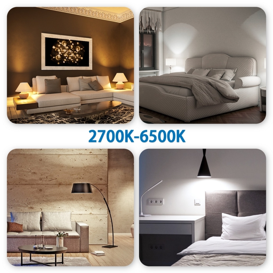 Λάμπα LED RGBW Dimmable G45 E27/6,5W/230V 2700-6500K Wi-Fi - Aigostar
