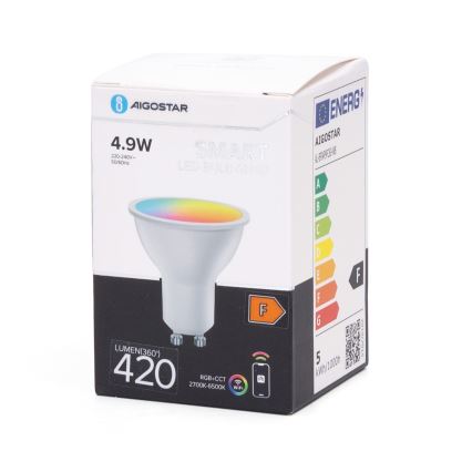 Λάμπα LED RGBW Dimmable GU10/4,9W/230V 2700-6500K Wi-Fi - Aigostar