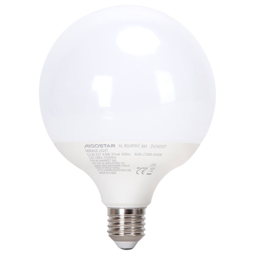 Λάμπα LED RGBW Dimmable MESH G120 E27/4,9W/230V 2700-6500K + τηλεχειριστήριο - Aigostar