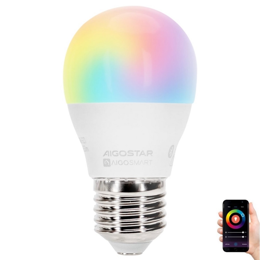 Λάμπα LED RGBW Dimmable MESH Smart G45 E27/4,9W/230V 2700-6500K - Aigostar