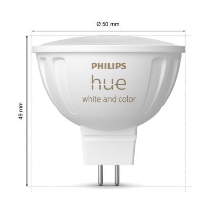 Λάμπα LED RGBW Dimmable Philips Hue White And Color Ambiance GU5,3/MR16/6,3W/12V 2000-6500K