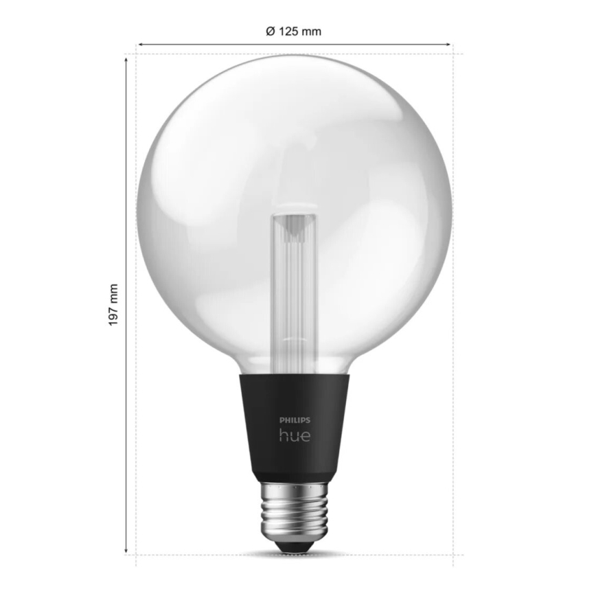 Λάμπα LED RGBW Dimmable Philips Hue White And Color Ambiance G125 E27/6,8W/230V 2000-6500K