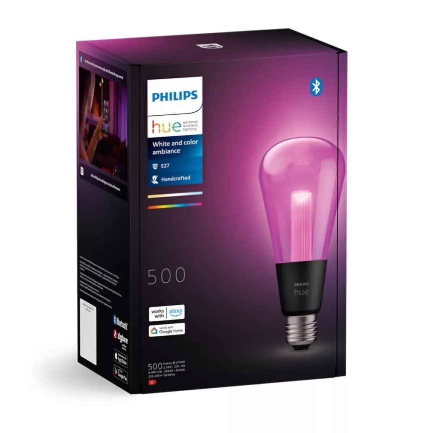Λάμπα LED RGBW Dimmable Philips Hue White And Color Ambiance E27/6,8W/230V 2000-6500K
