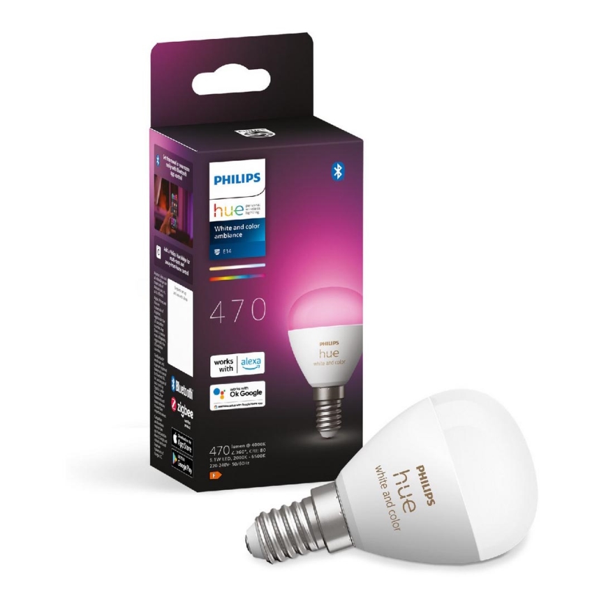 Λάμπα LED RGBW Dimmable Philips Hue White And Color Ambiance P45 E14/5,1W/230V 2000-6500K