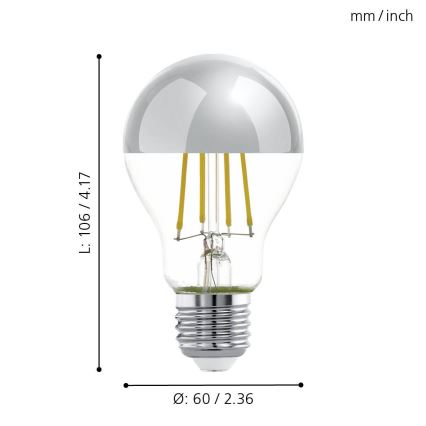 Λάμπα LED ανεστραμμένου καθρέπτηA60 E27/7W/230V 2700K - Eglo 11834