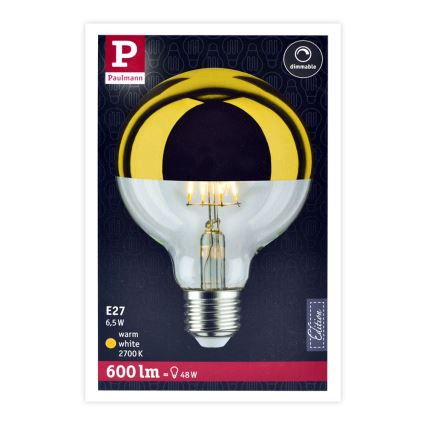 Λάμπα LED ανεστραμμένου καθρέπτη GLOBE G95 E27/6,5W/230V 2700K χρυσό - Paulmann 28675