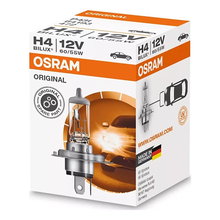 Λάμπα αυτοκινήτου H4 P43t/60/55W/12V - Osram