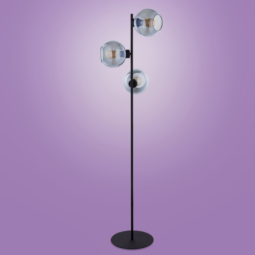 Λάμπα δαπέδου CUBUS 3xE27/60W/230V μαύρο