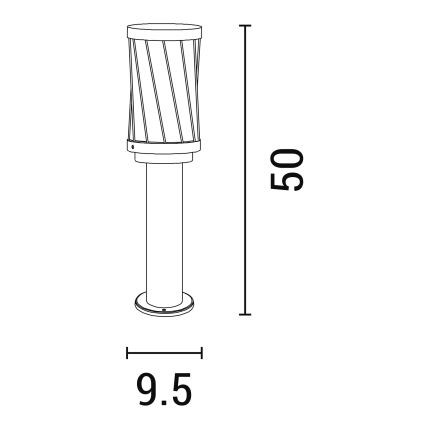 Λάμπα εξωτερικού χώρου 1xE27/15W/230V 50 cm IP44 μαύρο