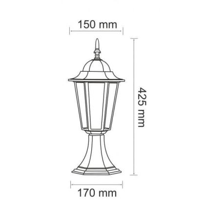 Λάμπα εξωτερικού χώρου 1xE27/20W/230V IP43 42,5 cm μαύρο