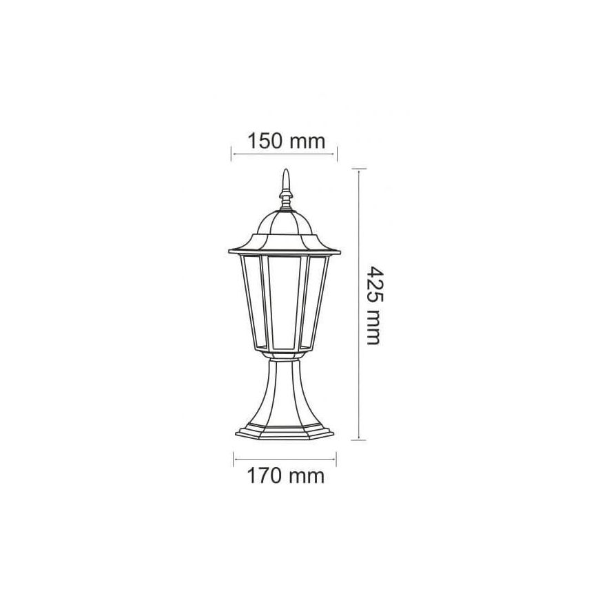 Λάμπα εξωτερικού χώρου 1xE27/20W/230V IP43 42,5 cm μαύρο