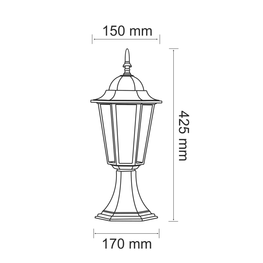 Λάμπα εξωτερικού χώρου 1xE27/20W/230V IP43 42,5 cm πατίνα