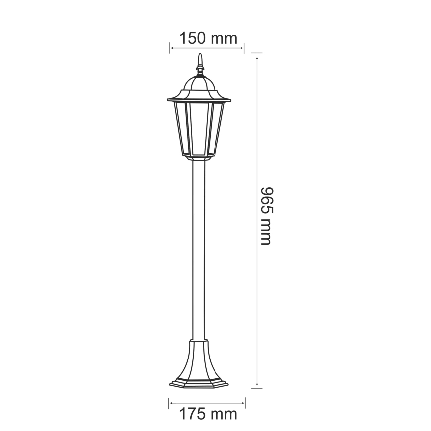 Λάμπα εξωτερικού χώρου 1xE27/20W/230V IP43 96,5 cm μαύρο
