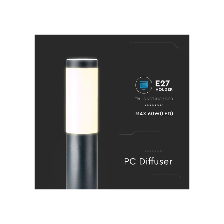 Λάμπα εξωτερικού χώρου 1xE27/60W/230V IP44 45cm ανθρακί