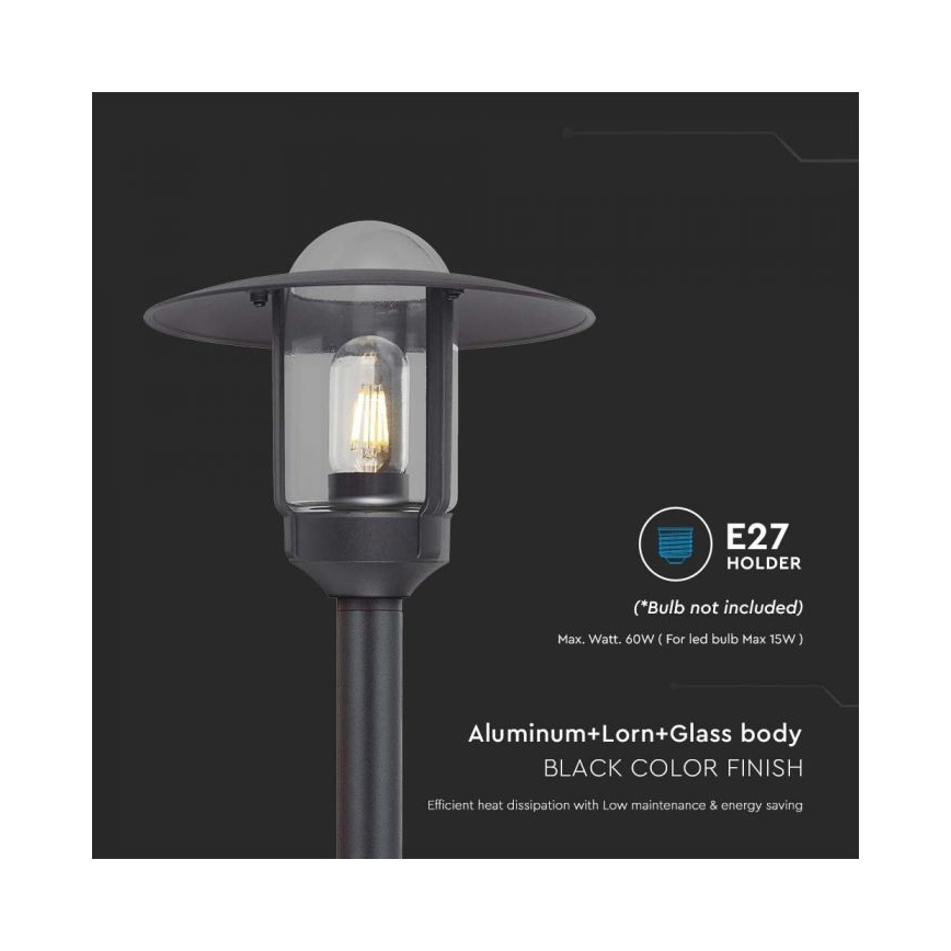 Λάμπα εξωτερικού χώρου 1xE27/60W/230V IP44 μαύρο