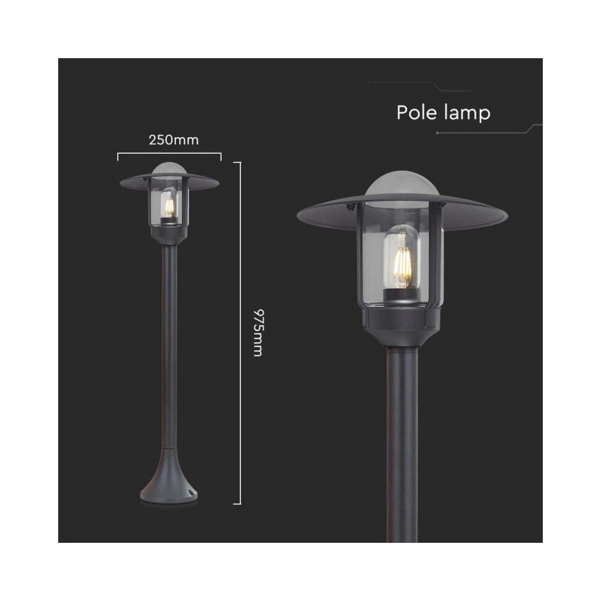 Λάμπα εξωτερικού χώρου 1xE27/60W/230V IP44 μαύρο