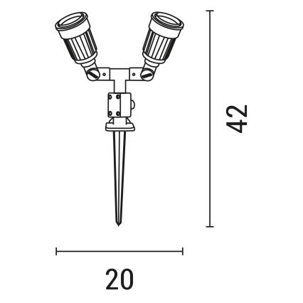 Λάμπα εξωτερικού χώρου 2xE27/15W/230V IP44 μαύρο