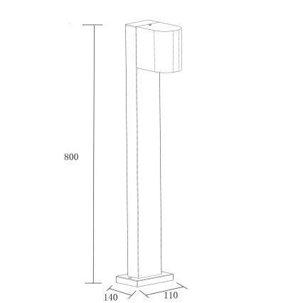 Λάμπα εξωτερικού χώρου BOSTON 1xGU10/10W/230V 80 cm IP54 μαύρο