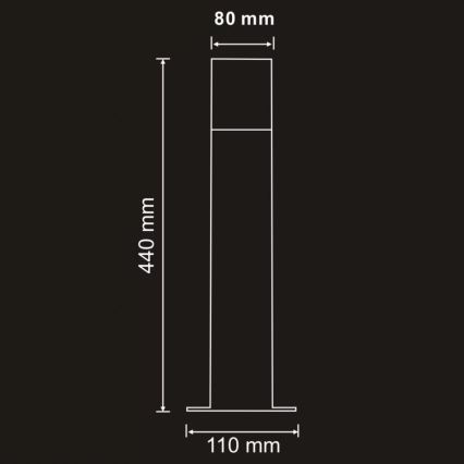 Λάμπα εξωτερικού χώρου DALLAS 1xE27/12W/230V IP44 44 cm ανθρακί