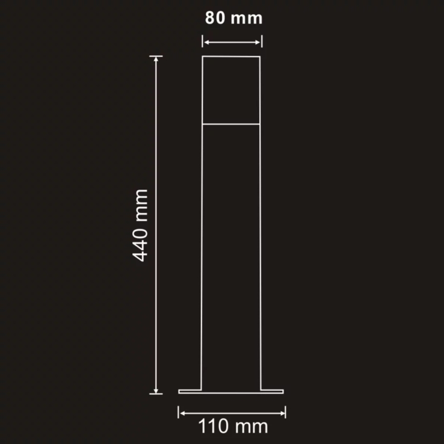 Λάμπα εξωτερικού χώρου DALLAS 1xE27/12W/230V IP44 44 cm ανθρακί