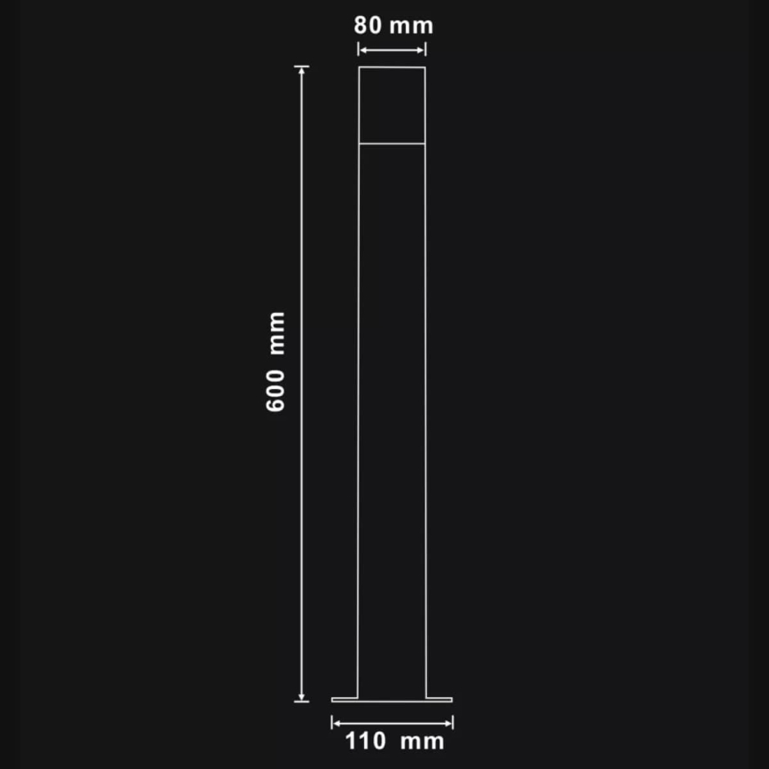 Λάμπα εξωτερικού χώρου DALLAS 1xE27/12W/230V IP44 60 cm ανθρακί